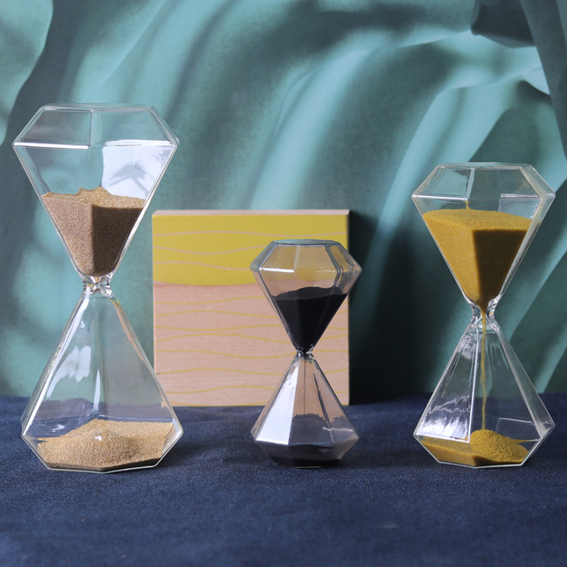 Atacado 5 15 30 minutos tempo decoração criativa Decoração de casa Presente Gold Sand Diamond Diamond Hourglass Glass Sand Timer